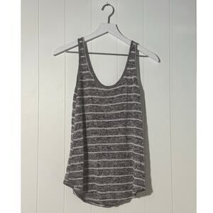 Mimi Chica Knit Tank Top Blouse Gray Purple White Striped Size Small